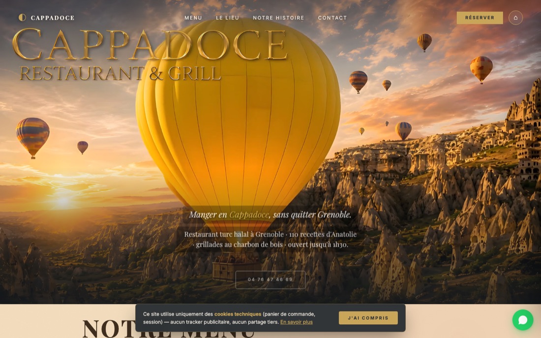 Site web Restaurant Cappadoce à Grenoble