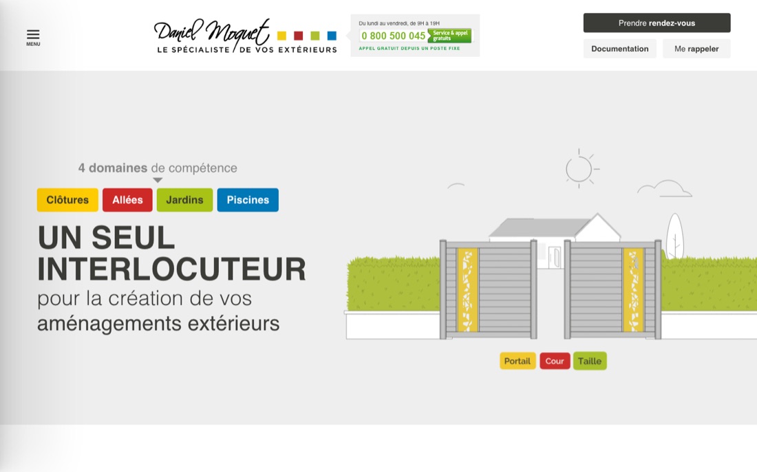 Site web Daniel Moquet — aménagement extérieur